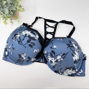 Cacique Boost Plunge Floral and Lace Detail Racer Back Bra